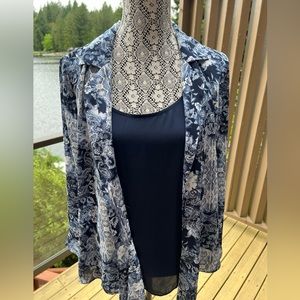 INC chiffon 2-Fer top - camisole with cover blouse.  Size M